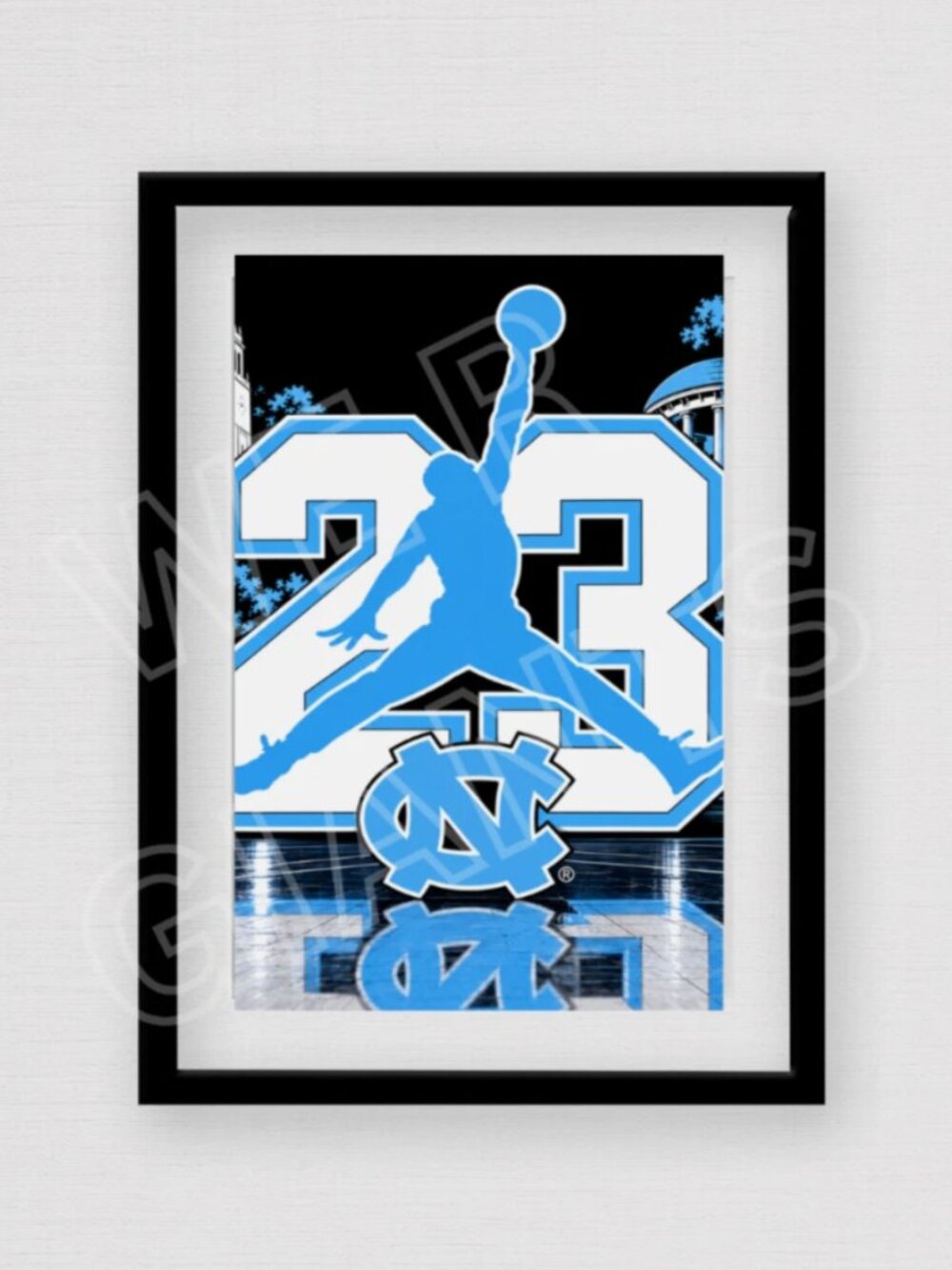 Air Jordan 23 North Carolina 11x17 Art Poster
